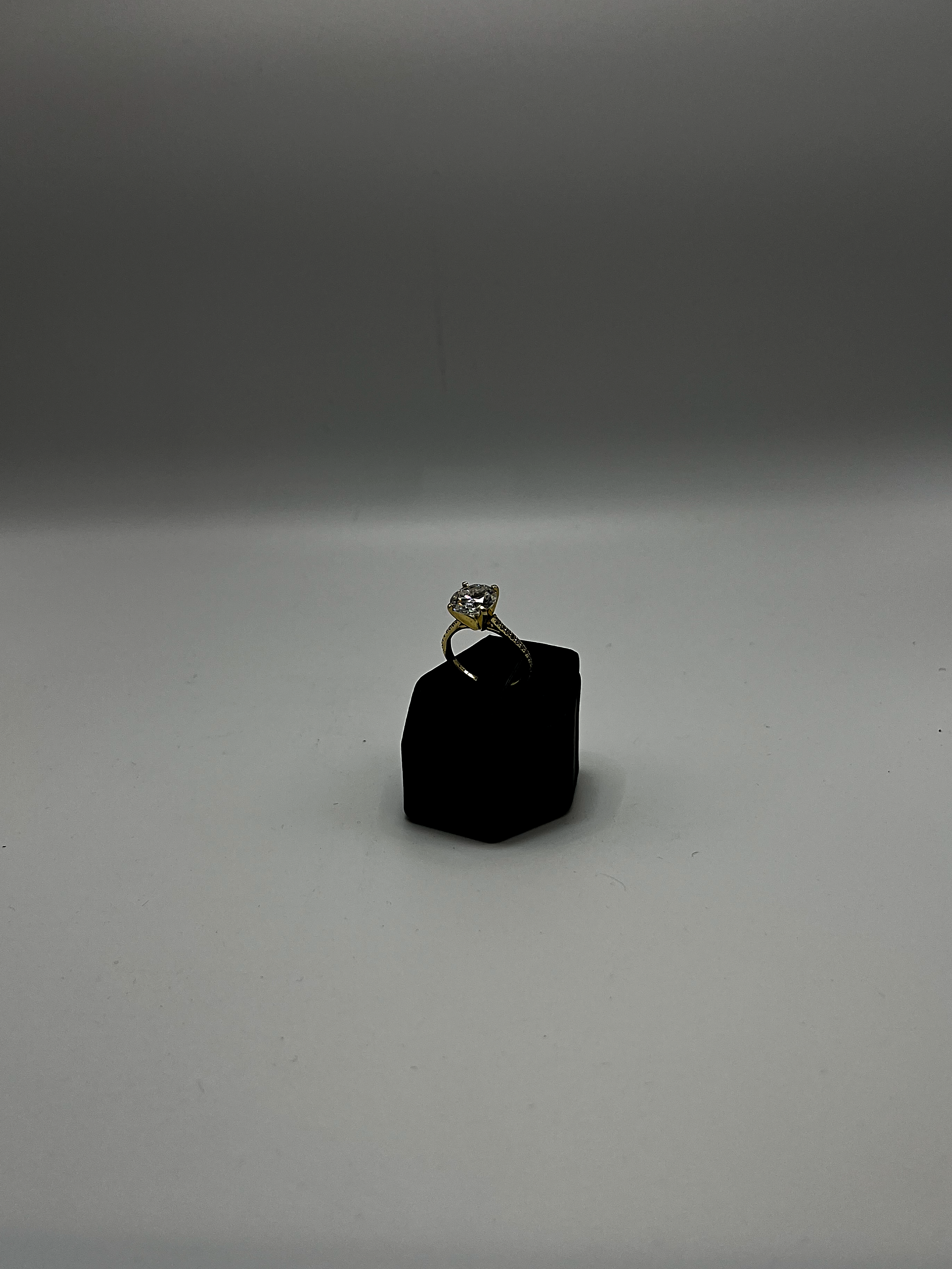 Handmade 14Kt Gold Moissanite & Diamond Halo Ring by Gianni Sechini – 3.51 CT Total Gem Weight