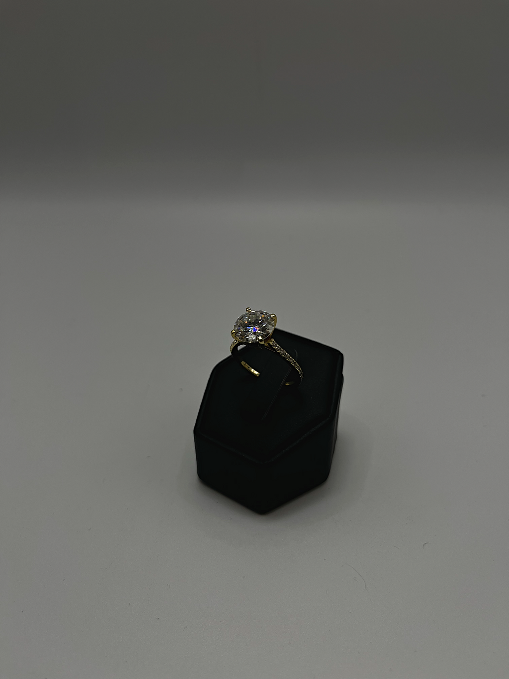 Handmade 14Kt Gold Moissanite & Diamond Halo Ring by Gianni Sechini – 3.51 CT Total Gem Weight