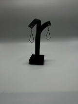 Handmade 14Kt White Gold Diamond Open Geometric Drop Earrings by Gianni Sechini – 0.16 CT G/VS1 Diamonds