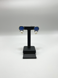 Handmade 18Kt Yellow Gold Blue Carved Murano Glass & Sapphire Drop Earrings by Gianni Sechini – 0.25 CT Sapphires