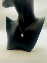 Ruby & Diamond Clover Pendant Necklace in 18K White Gold by Gianni Sechini