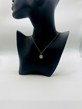 Sapphire & Diamond Clover Pendant Necklace in 18K White Gold by Gianni Sechini