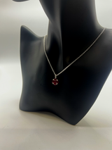 Ruby & Diamond Pendant Necklace in 18K White Gold by Gianni Sechini