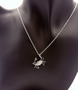 Handmade 14Kt Gold Pave Diamond Crab Pendant Necklace by Gianni Sechini – 0.27 CT G/VS1 Diamonds