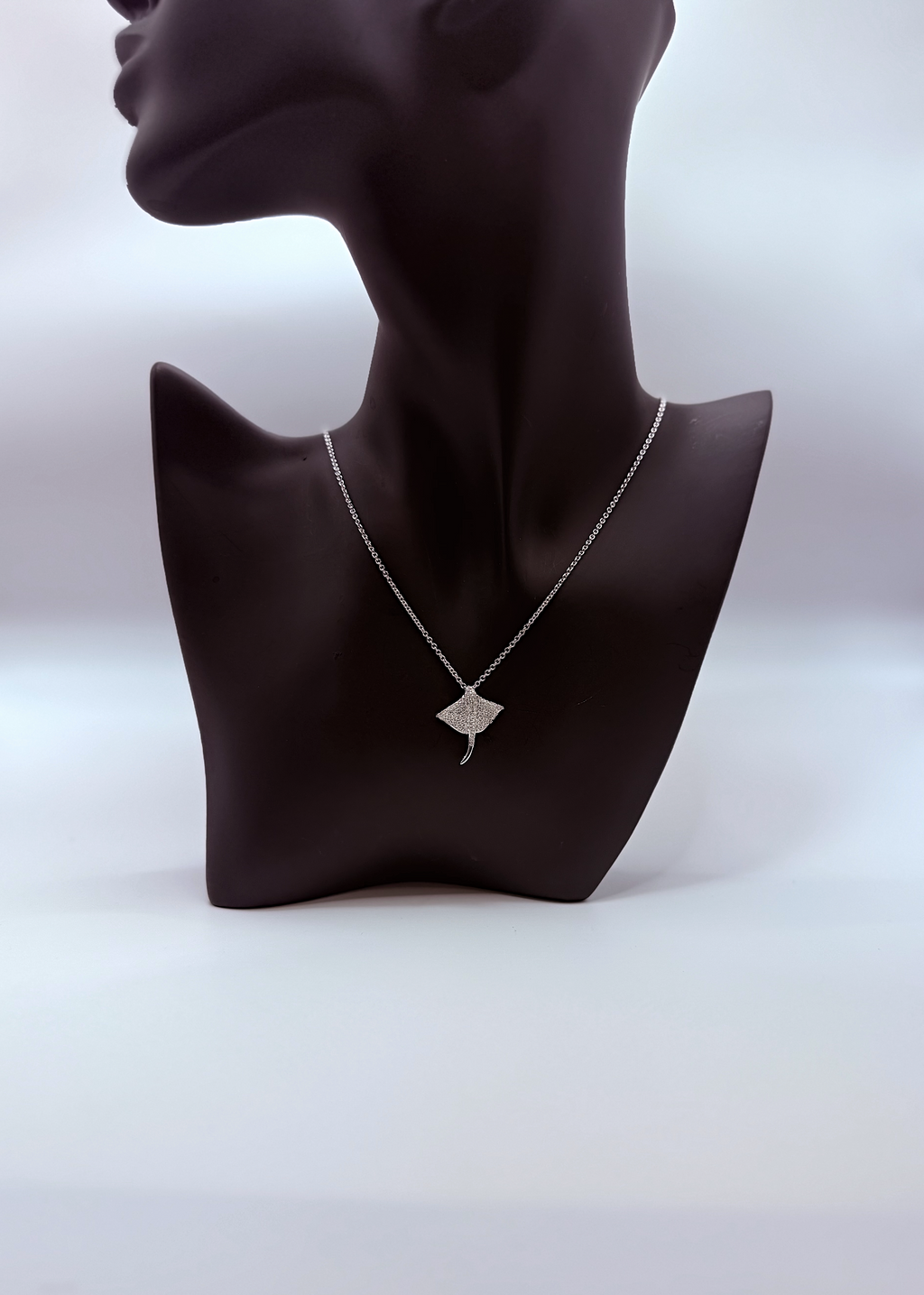 Handmade 14Kt Gold Pave Diamond Stingray Pendant Necklace by Gianni Sechini – 0.65 CT G/VS1 Diamonds