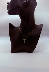 Handmade 14Kt Gold Pave Diamond Palm Tree Pendant Necklace by Gianni Sechini – 0.34 CT G/VS1 Diamonds