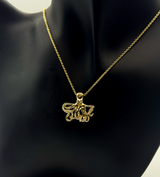 Handmade 14Kt Gold Pave Diamond Octopus Pendant Necklace by Gianni Sechini – 0.27 CT G/VS1 Diamonds