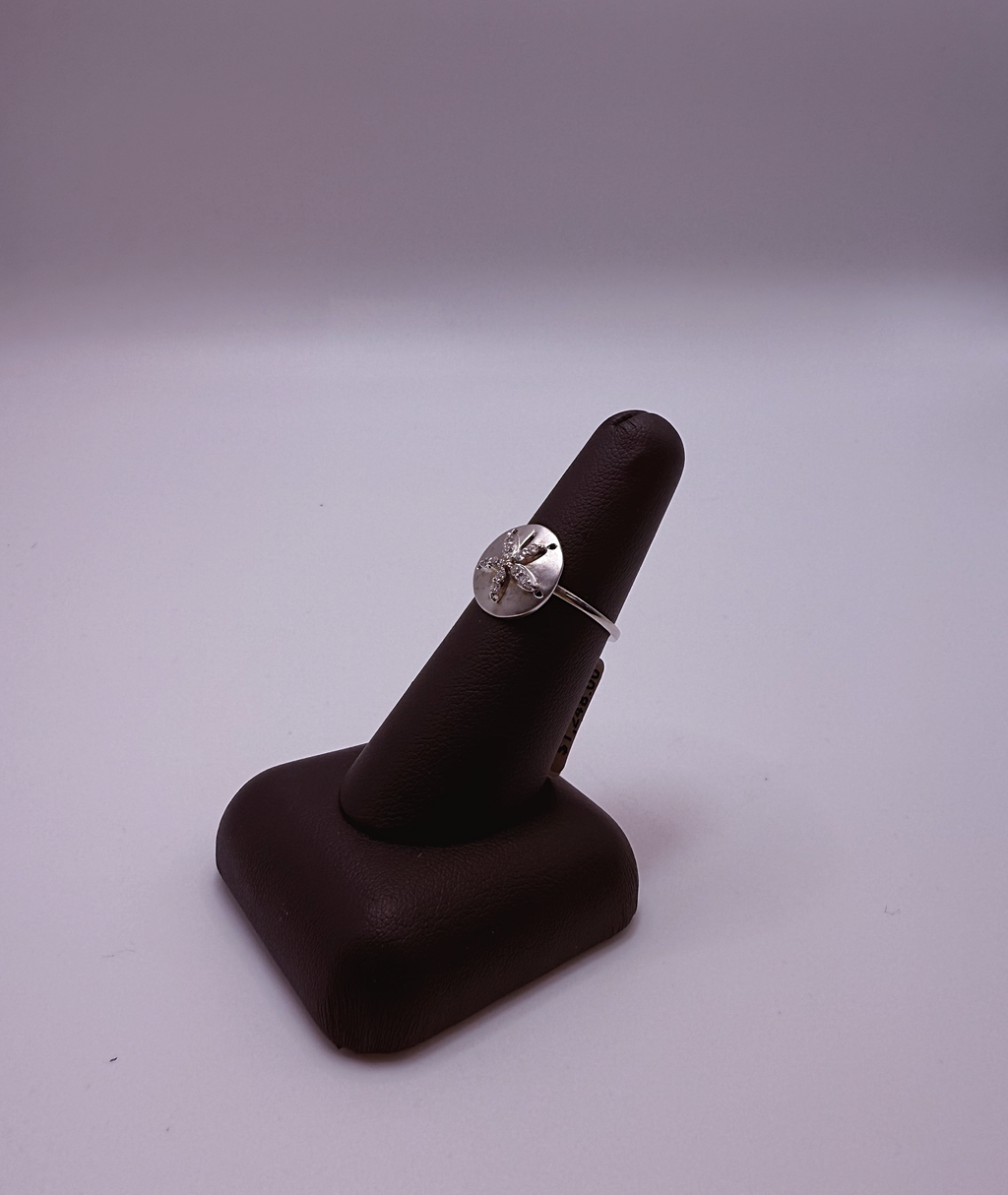Handmade 14Kt White Gold Sand Dollar Statement Ring by Gianni Sechini – 0.15 CT G/VS1 Diamonds