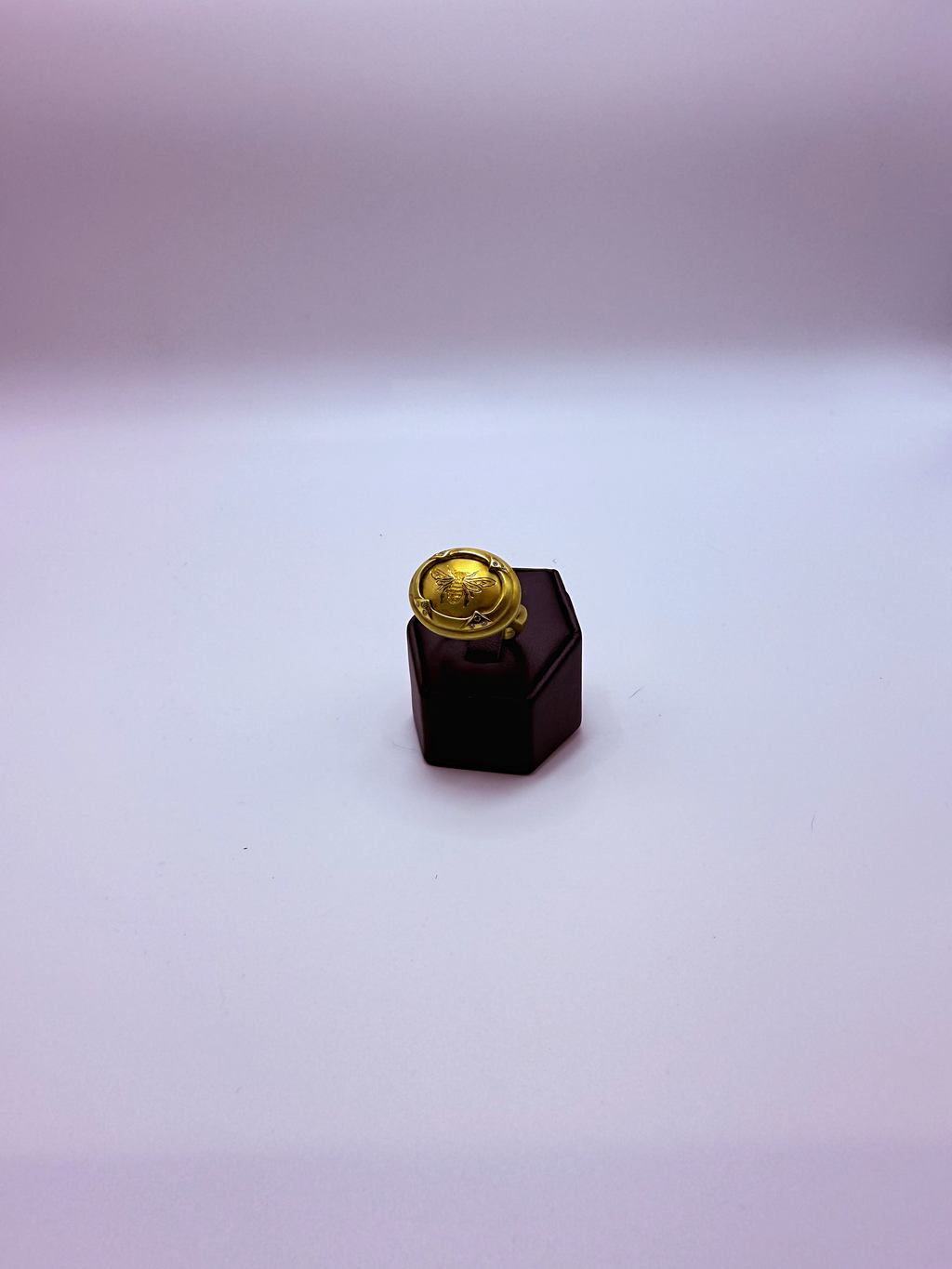 Handmade 18Kt Gold Bee Statement Ring by Gianni Sechini – 0.12 CT Diamonds