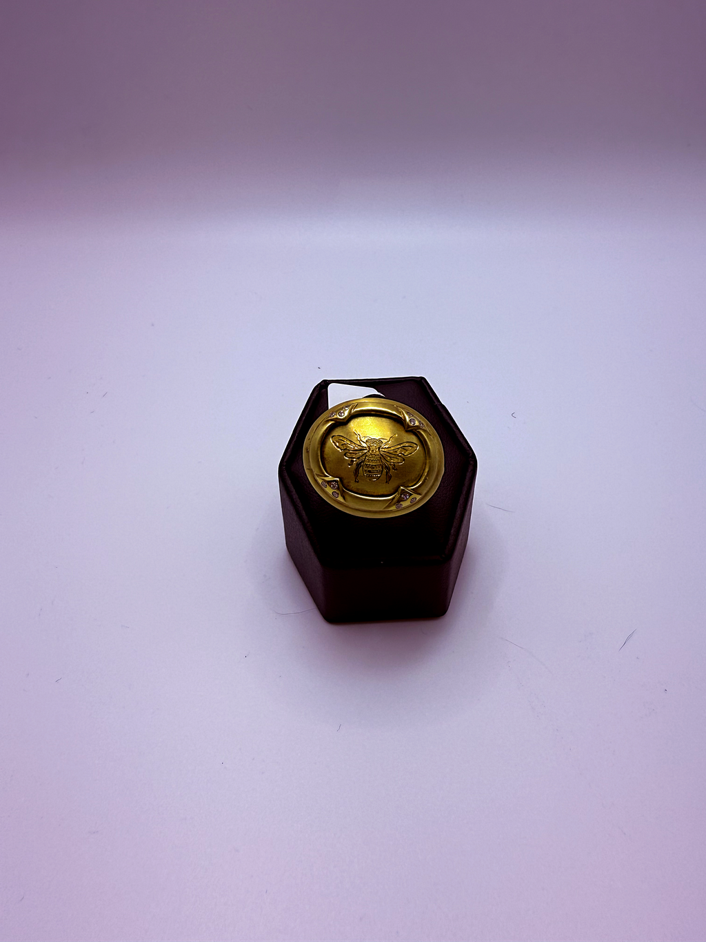 Handmade 18Kt Gold Bee Statement Ring by Gianni Sechini – 0.12 CT Diamonds