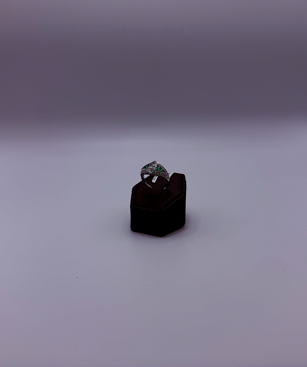 Handmade Platinum Art Deco Marquise Diamond & Emerald Cocktail Ring by Gianni Sechini – 1.24 CT Center Diamond + 0.91 CT Side Gems