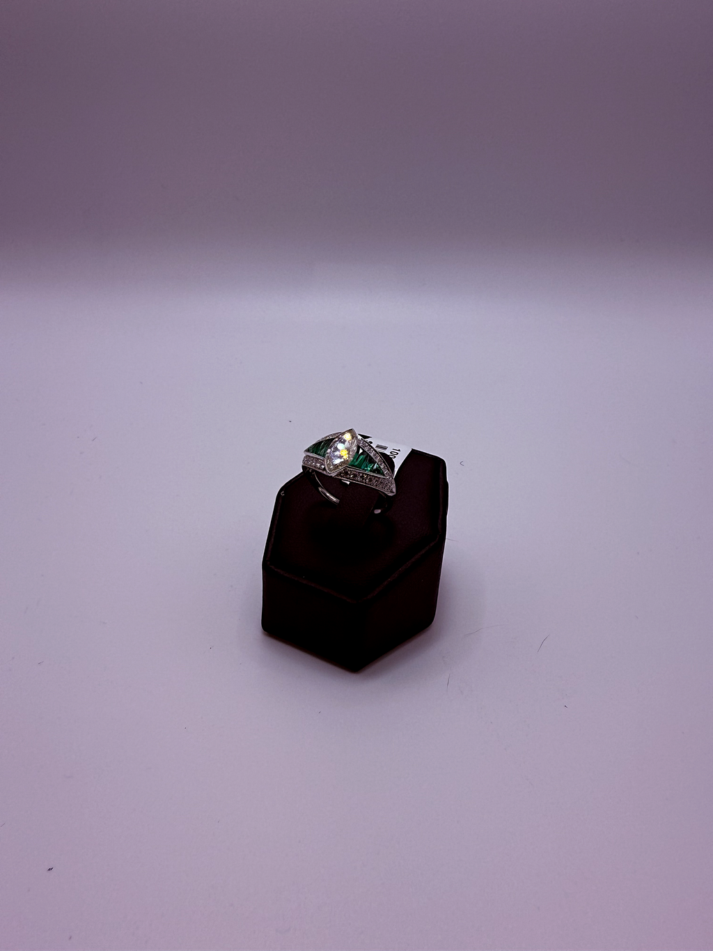 Handmade Platinum Art Deco Marquise Diamond & Emerald Cocktail Ring by Gianni Sechini – 1.24 CT Center Diamond + 0.91 CT Side Gems