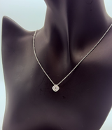Handmade 18Kt White Gold Diamond Cushion Pendant Necklace by Gianni Sechini – 0.54 CT G/H-VS1 Diamonds