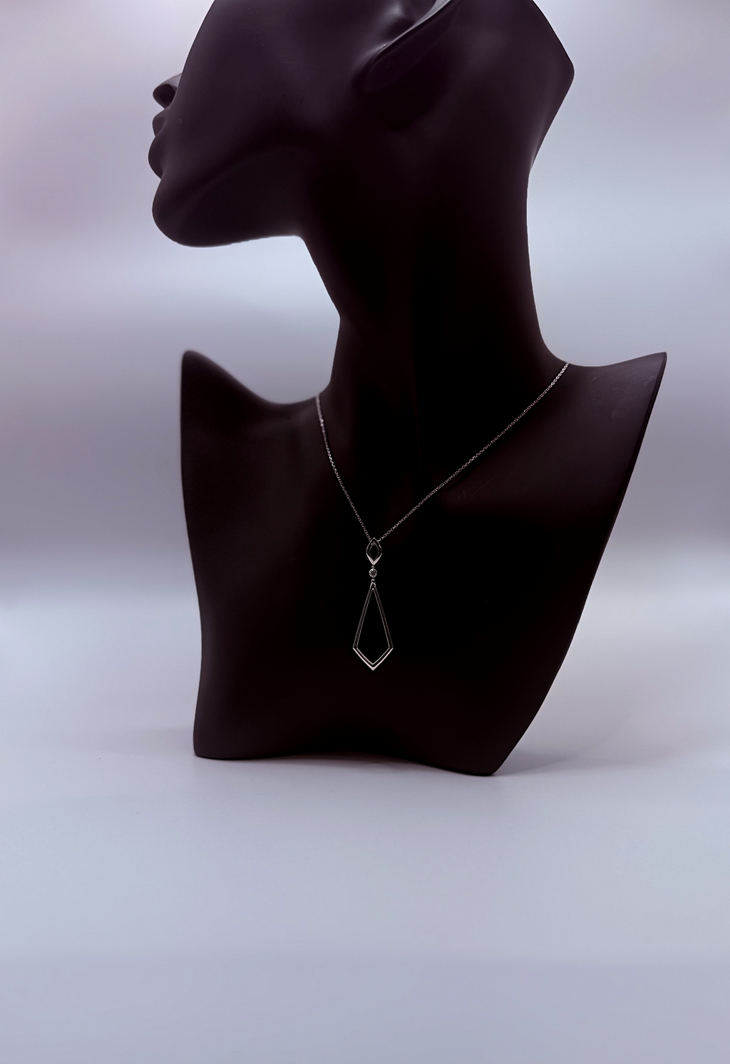 Handmade 14Kt White Gold Diamond Open Diamond Pendant Necklace by Gianni Sechini – 0.06 CT G/VS1 Diamond