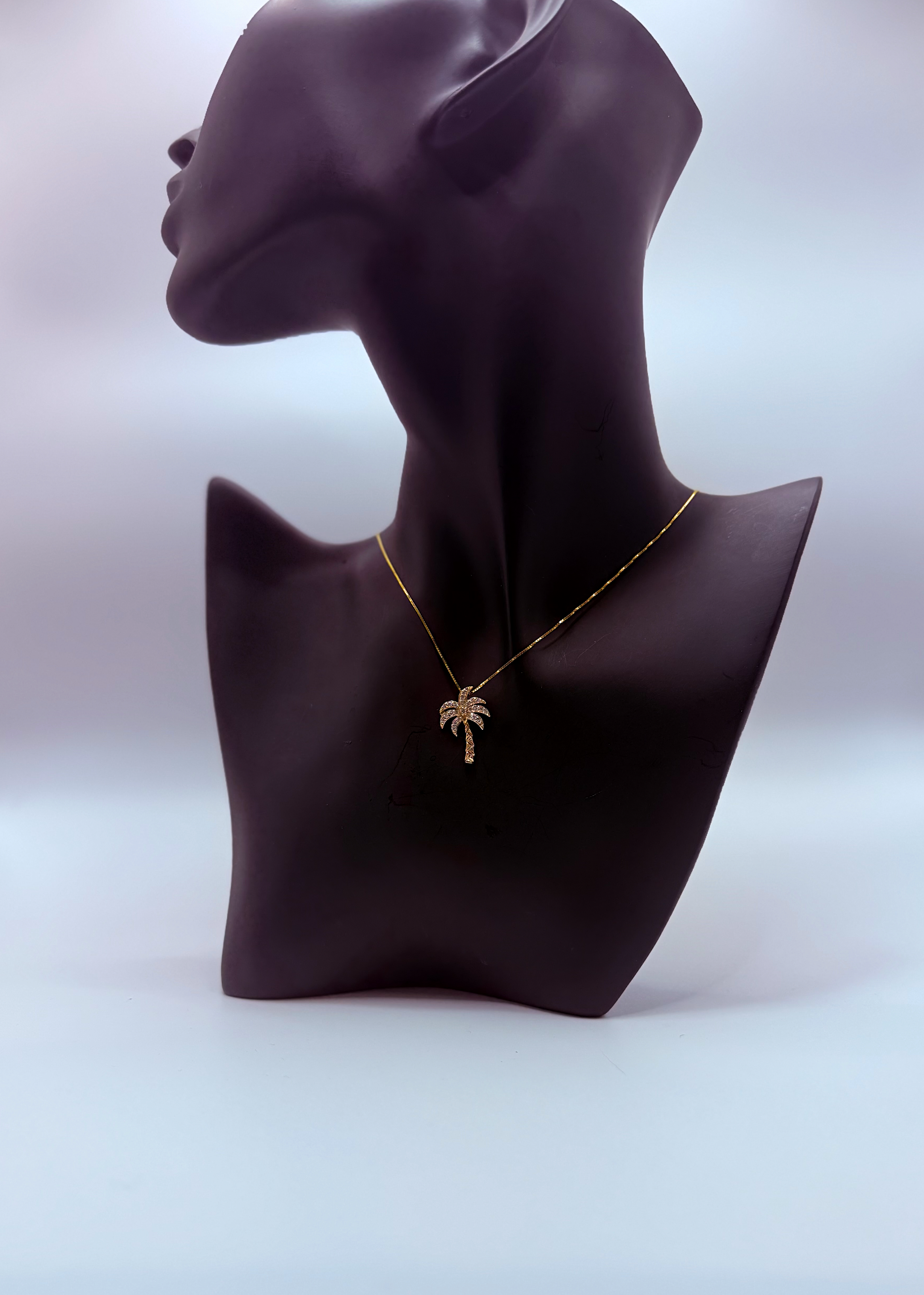Handmade 18Kt Gold Diamond Palm Tree Pendant Necklace by Gianni Sechini – 0.24 CT G/VS1 Diamonds