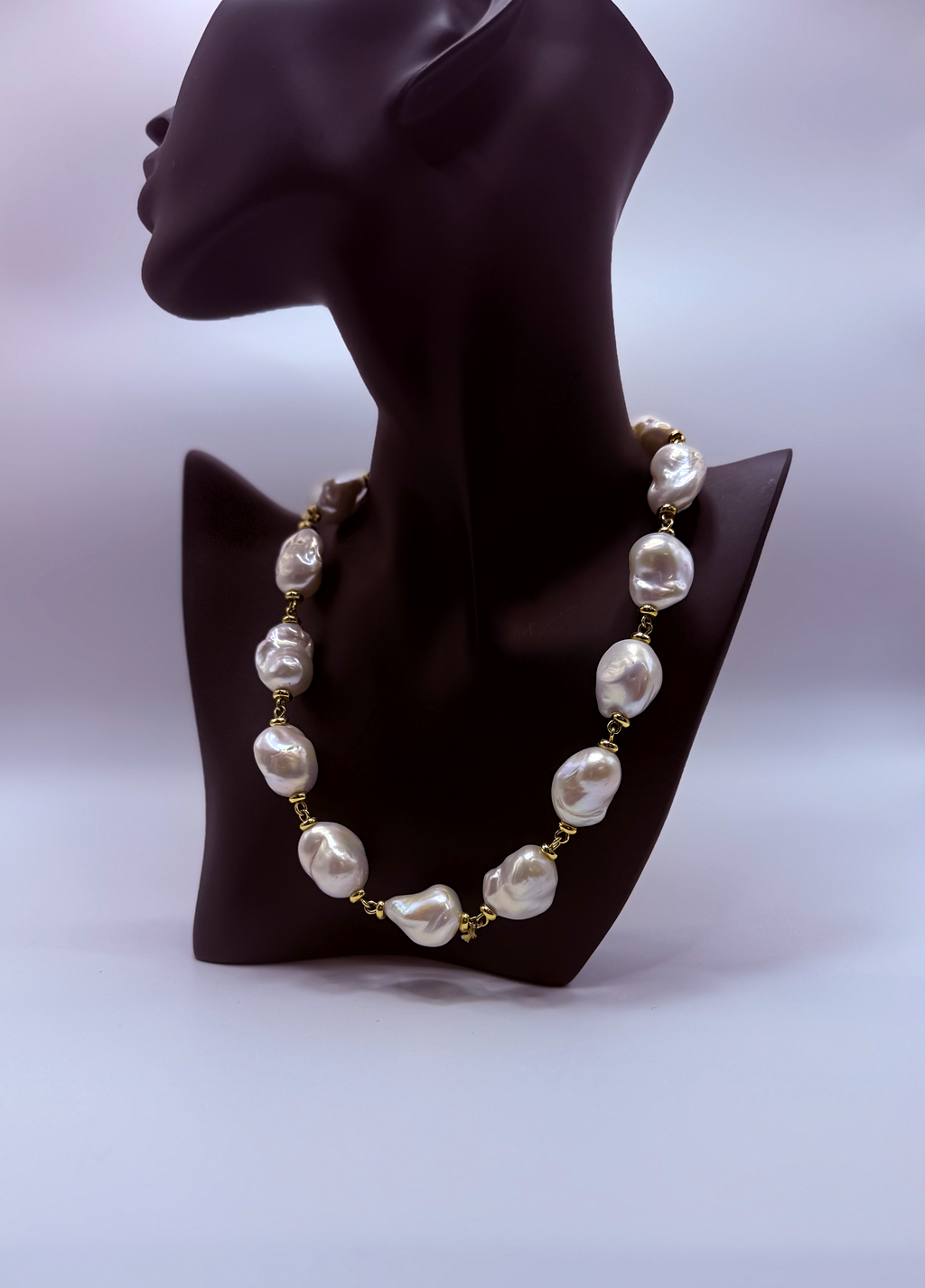Handmade 18Kt Gold Freshwater Baroque Pearl Necklace by Gianni Sechini – Luxurious Irregular Pearl Strand
