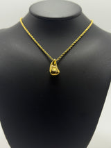 Gold Teardrop Pendant Necklace – Stainless Steel Gold Plated by Gianni Sechini