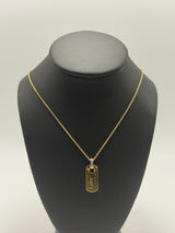 Dog Tag "Love in My Heart" Pendant Necklace in 18K Yellow & White Gold by Crivelli