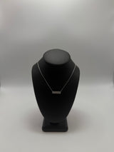 Diamond Bar Pendant Necklace in Sterling Silver by Gianni Sechini