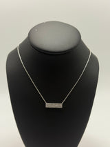 Diamond Bar Pendant Necklace in Sterling Silver by Gianni Sechini